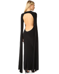 Norma Kamali Ribbon Sleeve Fitted Gown