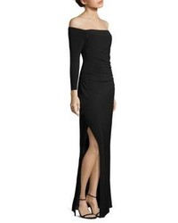 Laundry by Shelli Segal Ruched Off The Shoulder Gown
