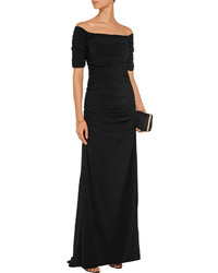 Badgley Mischka Ruched Stretch Jersey Gown