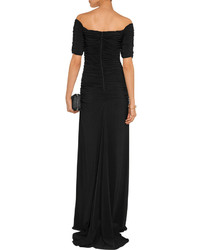 Badgley Mischka Ruched Stretch Jersey Gown