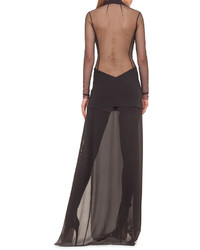 Akris Sheer Jacket Style Combo Gown