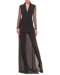 Akris Sheer Jacket Style Combo Gown