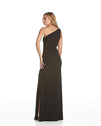 Laundry by Shelli Segal Side Beaded One Shoulder Gown