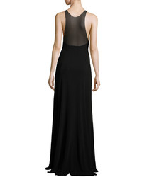 Narciso Rodriguez Sleeveless Sheer Inset Cady Gown