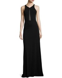 Narciso Rodriguez Sleeveless Sheer Inset Cady Gown