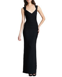 Herve Leger Sweetheart Neck Long Gown