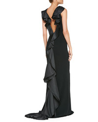 Ralph Lauren Black Label Venizia Ruffle Detail Gown