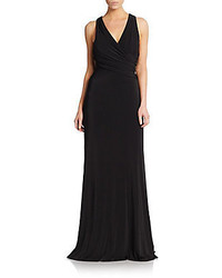 Vera Wang Ruched Jersey Gown