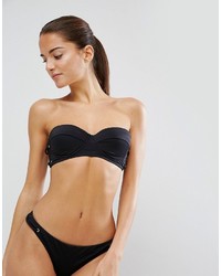 Asos Mix And Match Cupped Bandeau Bikini Top With Eyelets