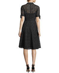 Rickie Freeman For Teri Jon Button Down Fit And Flare Eyelet Dress