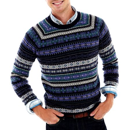 Haggar Fair Isle Sweater, $39 | jcpenney | Lookastic.com