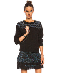 Pam Gela Fair Isle Crop Wool Blend Sweater