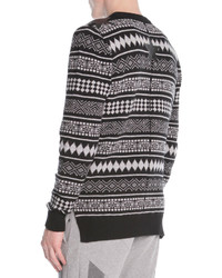 Givenchy Striped Fair Isle Sweater Blackwhite