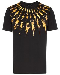 Neil Barrett Fair Isle Flame Thunderbolt T Shirt