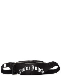 Palm Angels Black Curved Logo Belt Bag