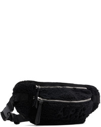 A.P.C. Black Faux Shearling Belt Bag