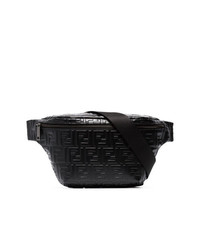 Fendi Black Ff Logo Leather Crossbody Bag