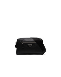 Prada Black Logo Saffiano Leather Belt Bag