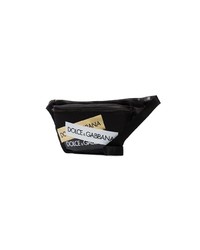 Dolce & Gabbana Black Logo Tape Cross Body Belt Bag