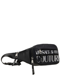 VERSACE JEANS COUTURE Black Silver Logo Couture Belt Bag