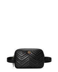 Gucci Gg Marmont 20 Matelasse Convertible Leather Belt Bag