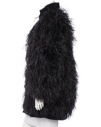 Chanel Feather Embellished Alpaca Coat