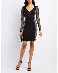 Charlotte Russe Mesh Sides Bodycon Dress