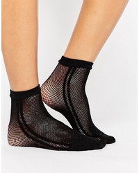 Asos Fishnet Side Stripe Ankle Socks