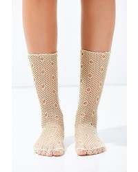 Out From Under Glitter Fishnet Crew Sock