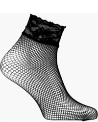 Boohoo Orla Lace Trim Fishnet Ankle Socks