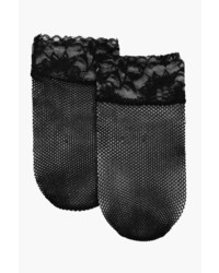 Boohoo Orla Lace Trim Fishnet Ankle Socks