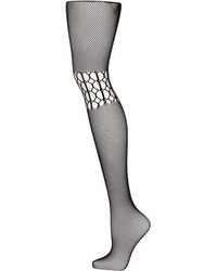 Topshop Black Cut Out Fishnet Tights