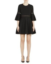 Carven Bell Sleeve Fit  Flare Dress