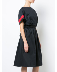 Tome Contrast Sleeve Flared Midi Dress