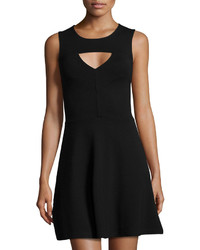 French Connection Cutout Fit And Flare Dress Black