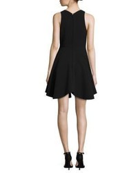 Halston Heritage Petal Trim Fit Flare Dress