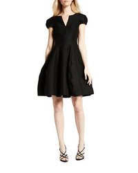 Halston Heritage Solid Fit And Flare Dress