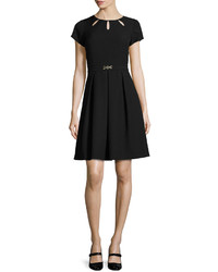Ellen Tracy Kyhl Fit And Flare Short Sleeve Dress Black