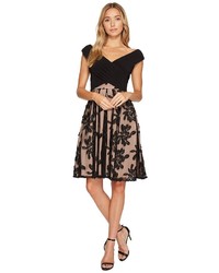 Adrianna Papell Portrait Bodice Fit And Flare Dress Dress