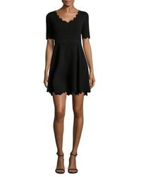 Milly Scalloped Fit  Flare Dress