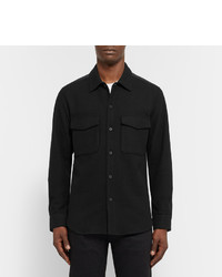 Theory Rossland Mory Shell Panelled Wool Blend Flannel Shirt