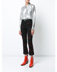 Amen Beaded Hearts Cropped Jeans