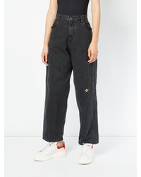 Undercover Bee Embroidered Flared Jeans