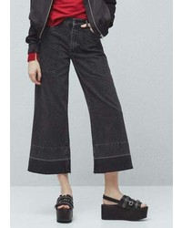 Mango Outlet Crop Flared Gaucho Jeans
