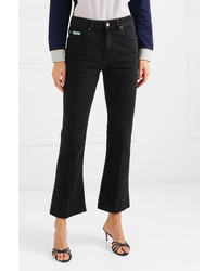 ALEXACHUNG Cropped High Rise Flared Jeans