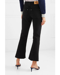 ALEXACHUNG Cropped High Rise Flared Jeans