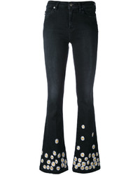 Love Moschino Daisy Embroidered Flared Jeans