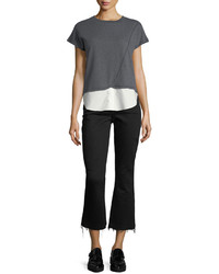 Derek Lam 10 Crosby Gia Mid Rise Cropped Flared Jeans