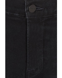 Frame High Flare Cropped Frayed Jeans Mid Denim