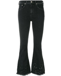 Rag & Bone Jean Flared Jeans With Floral Detail